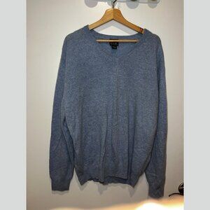 Jos. A. Bank Blue 100% Cashmere Blend V-Neck Pullover Sweater Men’s Size XL